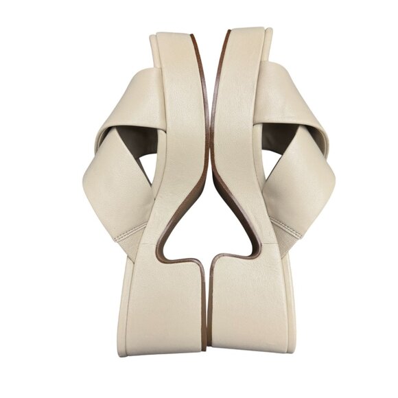 Vince Women's Crossover Strap Leather Platform Slide Sandal, Size 8.5 WORN ONCE - Picture 6 of 9